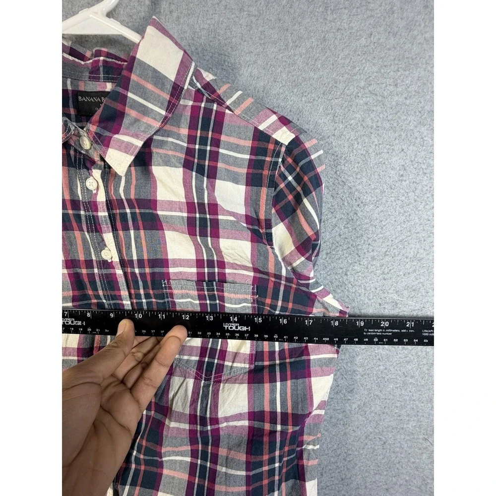 Banana Republic Shirt Mens Medium Plaid Classic Fit Button Up Long Sleeve Casual